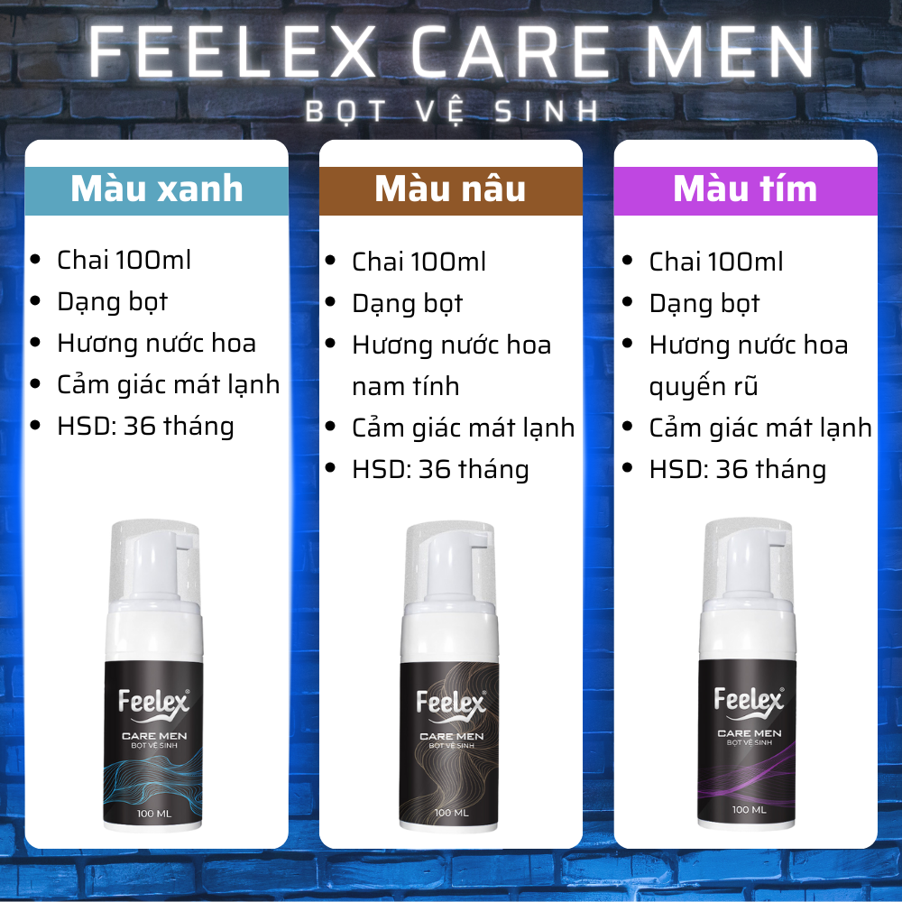 Mô tả Dung dịch vệ sinh nam Feelex Care Men dạng bọt tuyết - 1