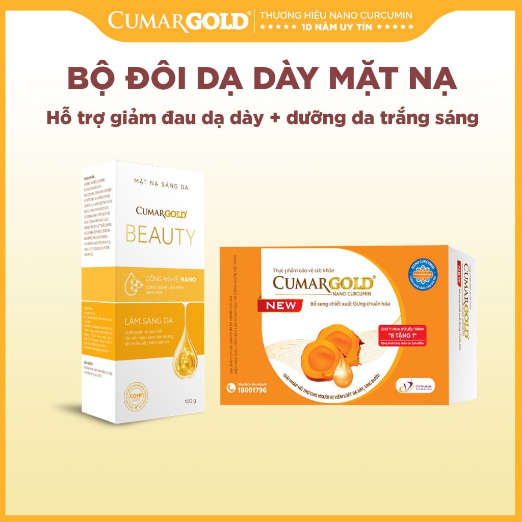 Mô tả Combo Mặt nạ sáng da CumarGold Beauty & CumarGold New hỗ trợ bệnh đau dạ dày - CMG01, CMB02 - 1