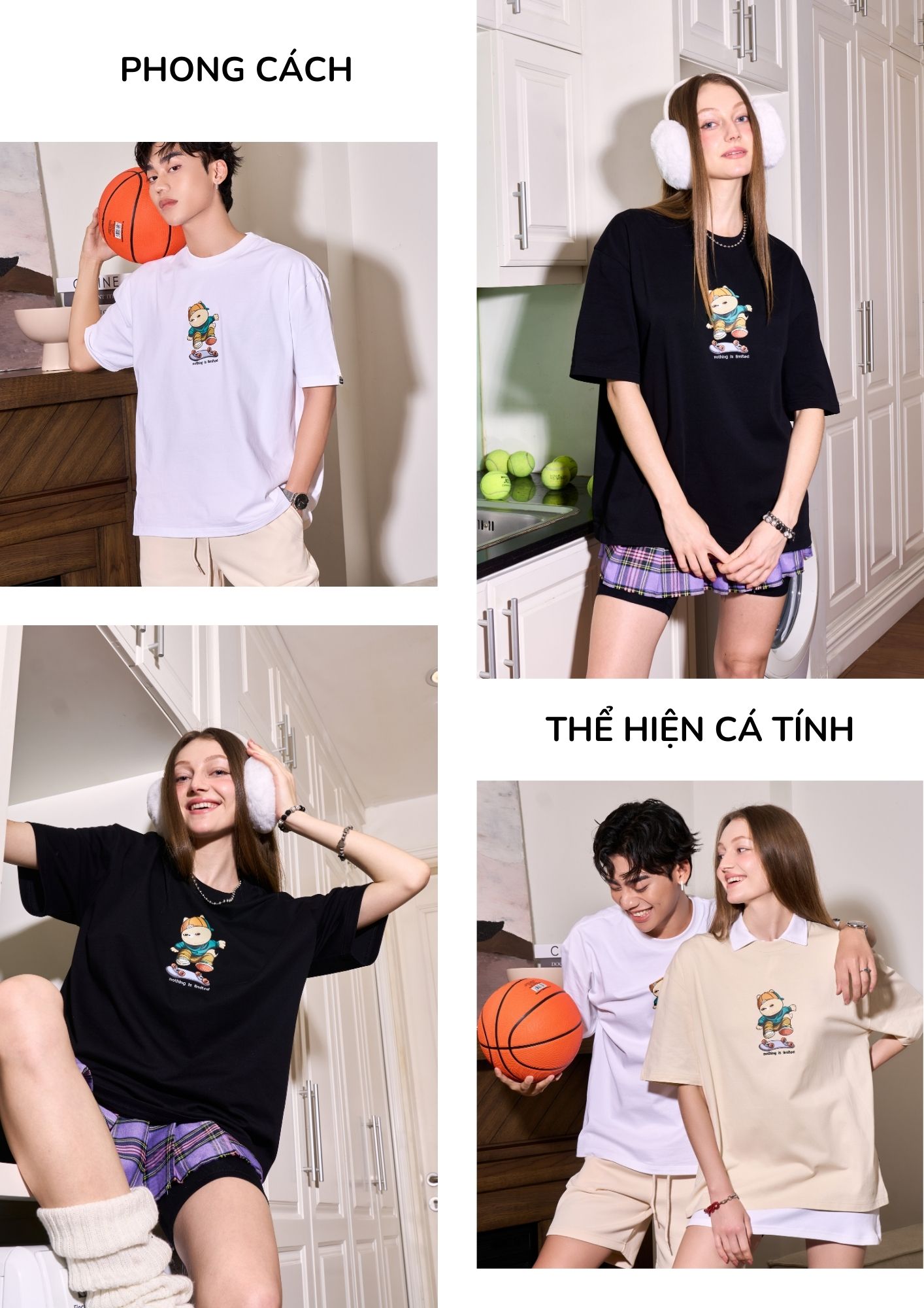 Mô tả Áo thun Form rộng NOAM Nafox Kickflip Unisex 100% Cotton - Màu đen/trắng/be - 3