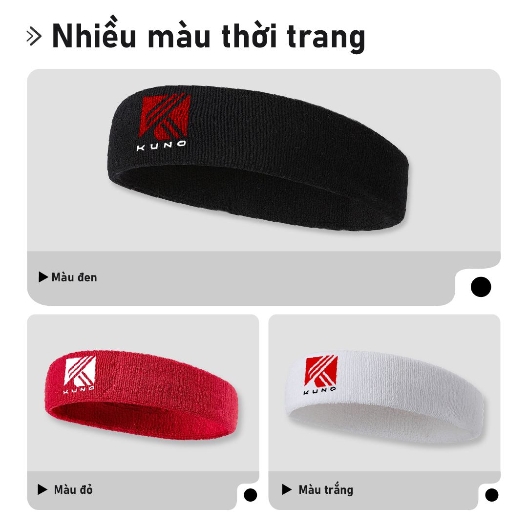 Mô tả Băng Đô Đeo Trán Cotton Thấm Hút Mồ Hôi, Luyện Tập Thể Thao - 1
