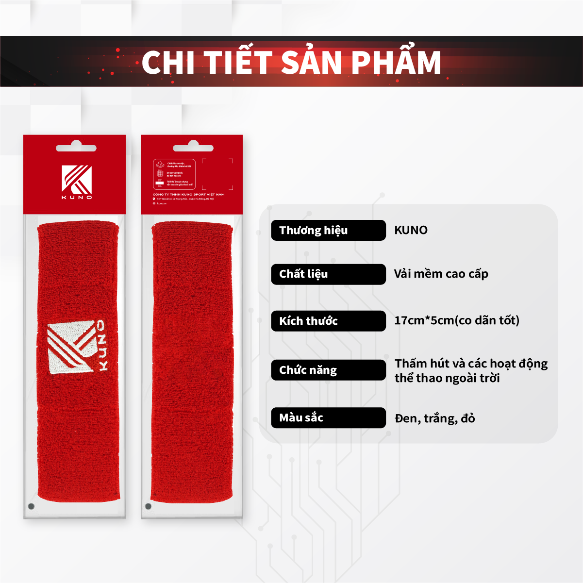 Mô tả Băng Đô Đeo Trán Cotton Thấm Hút Mồ Hôi, Luyện Tập Thể Thao - 2