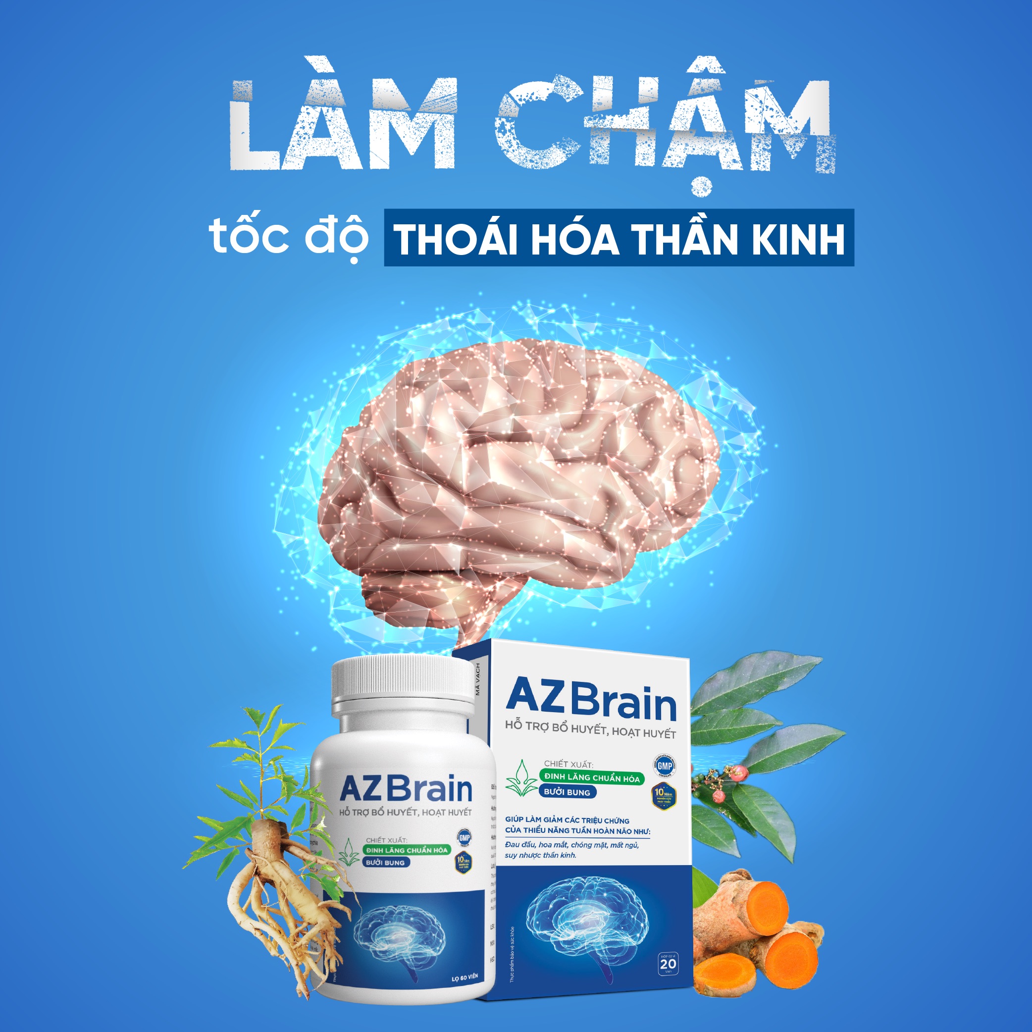 Mô tả Viên uống bổ não AZBrain GrowGreenAz Tăng Cường Trí Nhớ, Giảm Đau Đầu, Lưu Thông Máu Não - 3