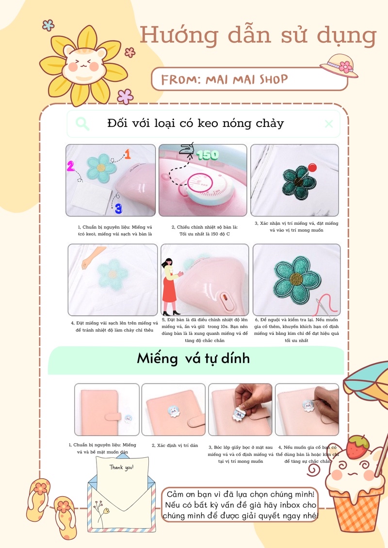 Sticker, miếng vá dán,ủi,may lên quần áo, trang trí khăn, túi, điện ...