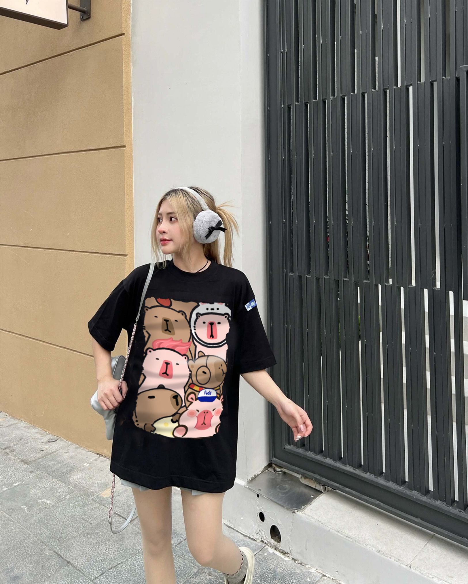 Mô tả Áo thun FIDE CAPYBARA unisex form rộng cổ tròn CAPYBARA - AT62 Cotton - 1
