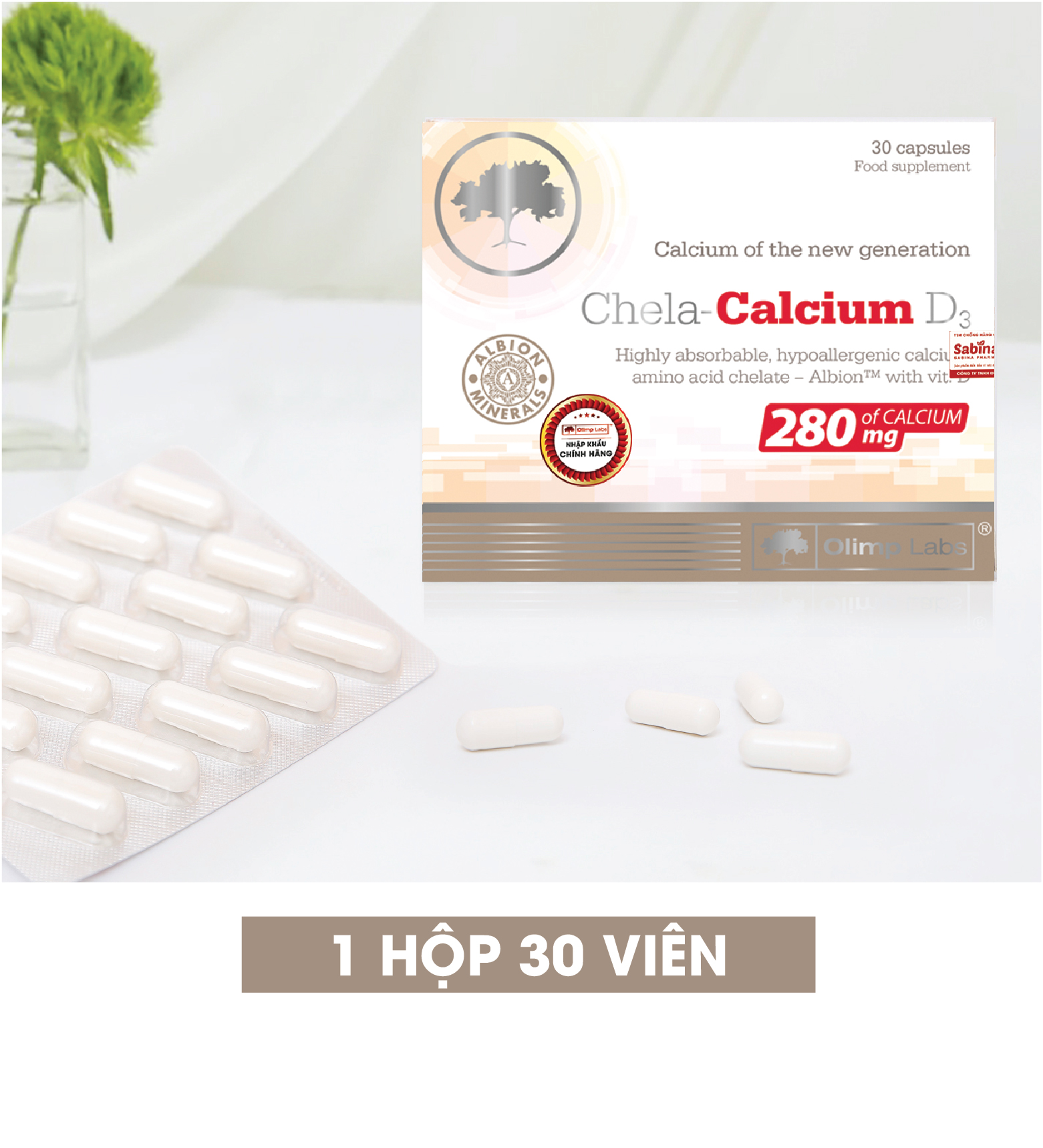 Mô tả Canxi Chela Calcium D3-Thực phẩm bảo vệ sức khỏe hỗ trợ bổ sung canxi và D3 cho bà bầu, sau sinh 36.6gDate xa-Olimp labs - 2