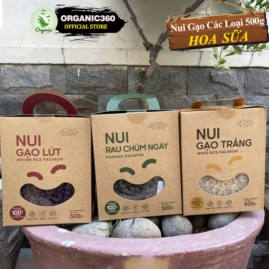 Mô tả Nui Gạo Lứt, Gạo Trắng, Chùm Ngây HOA SỮA Ăn Kiêng Eat Clean Thực Dưỡng 500g - 1