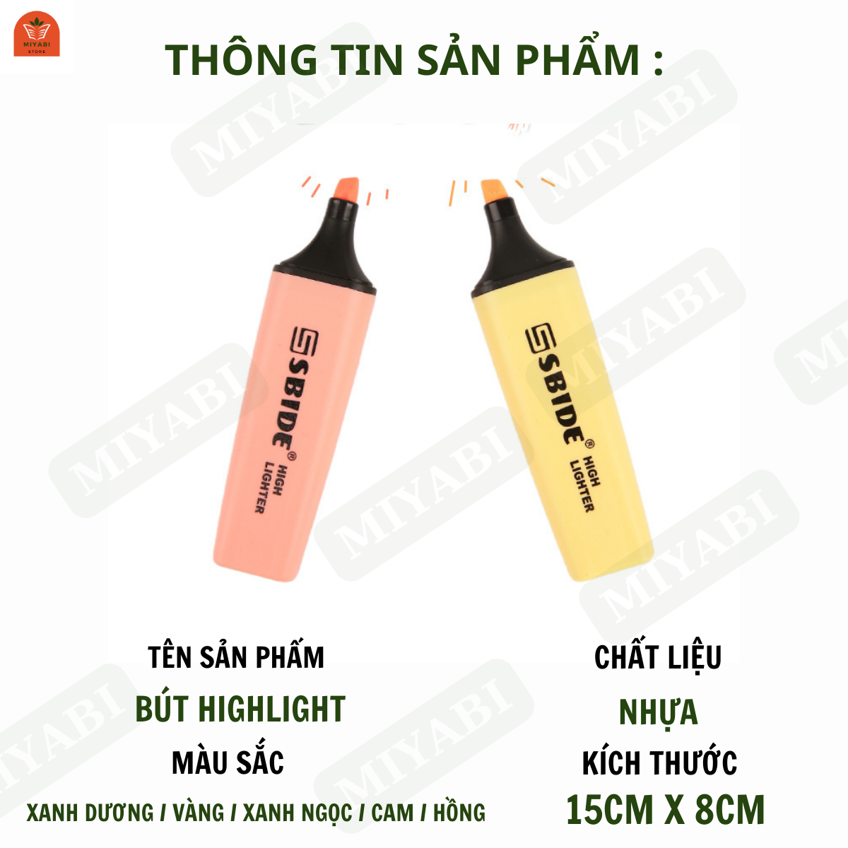 Bút highlight pastel văn phòng phẩm - bút highlight đánh dấu dạ quang ...