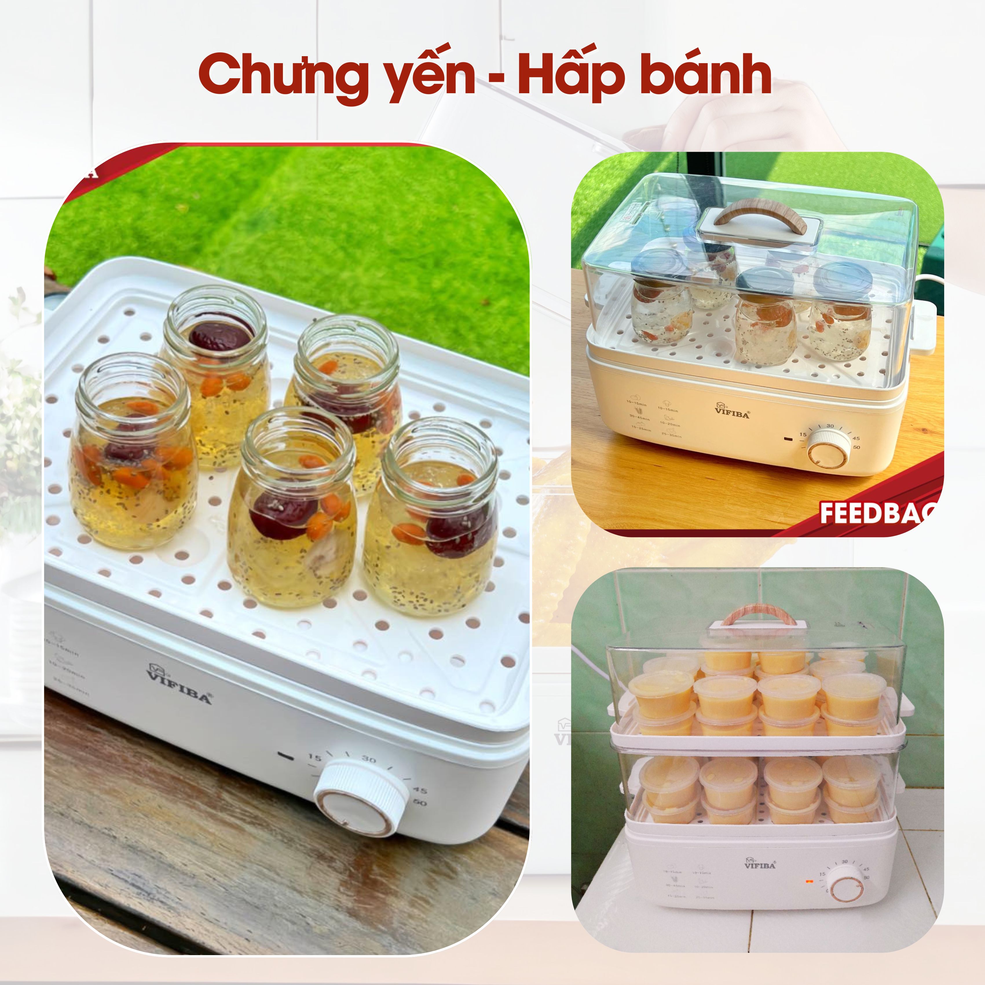Mô tả NỒI HẤP THUỶ NHIỆT YOSHI VIFIBA - HẤP HẸN GIỜ - DUNG TÍCH 10L, Hấp Gà Nguyên Con 3kg - 8