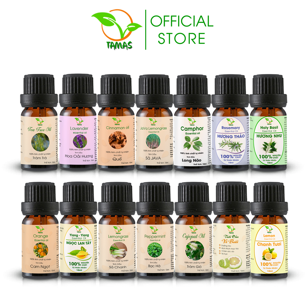Mô tả COMBO 2 chai tinh dầu thiên nhiên nguyên chất 10ml- TAMAS, tinh dầu thơm phòng, thơm xe, thư giãn, xua đuổi côn trùng,.. - 1