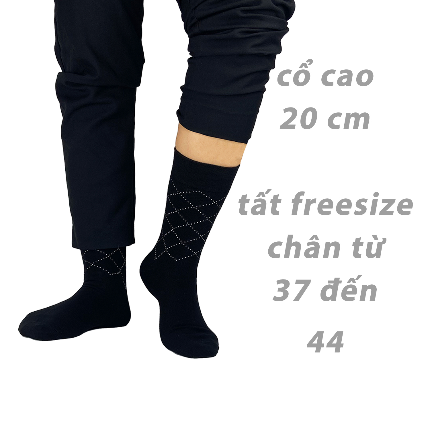 Mô tả Set 5 đôi tất mang giày tây nam cổ cao RANO sợi cotton cao cấp thấm hút mồ hôi khử mùi Mix5_1 - 4