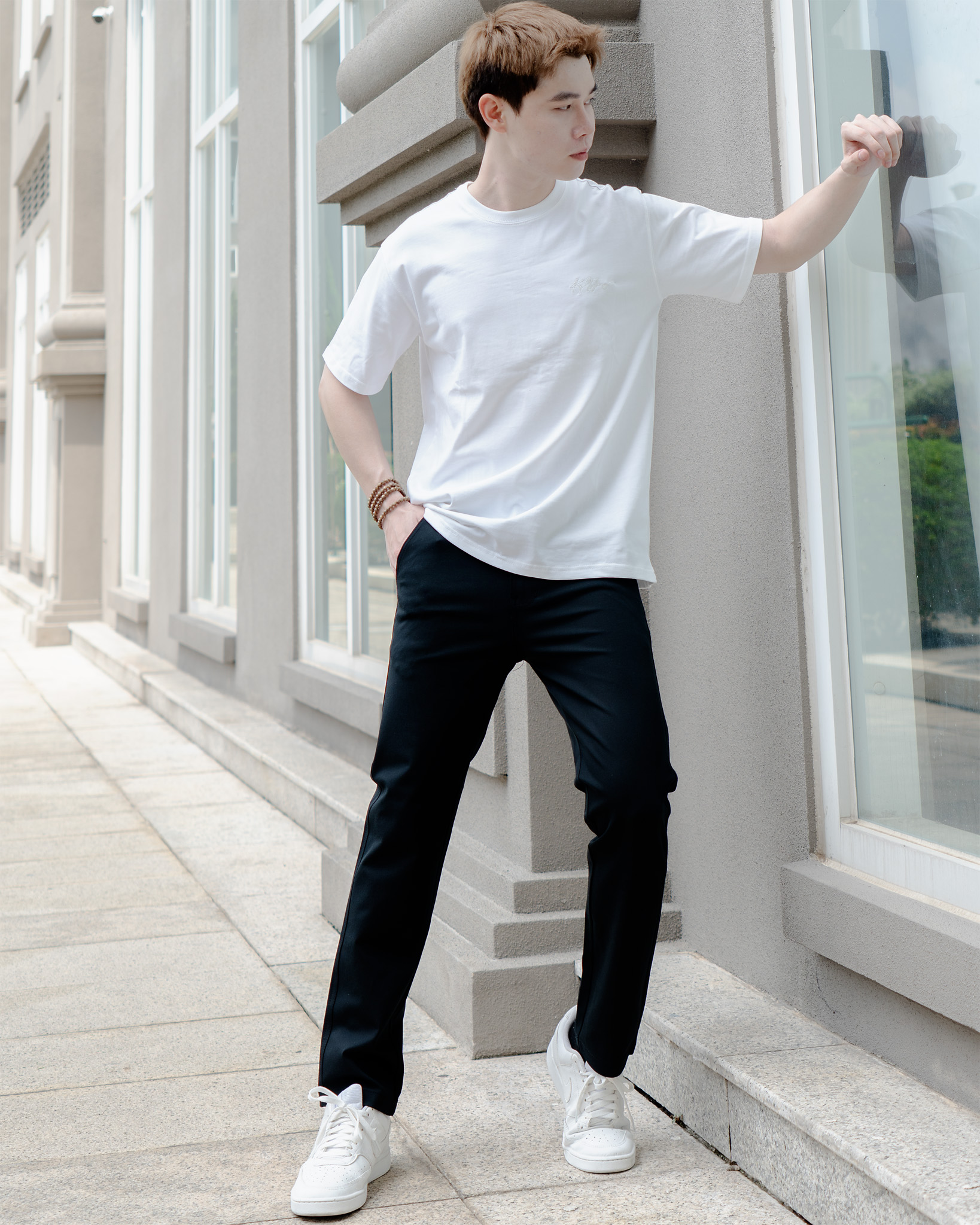 Mô tả Quần kaki nam KQSTYLING quần kaki ống đứng co giãn 4 chiều form tapered fit Đen - 1