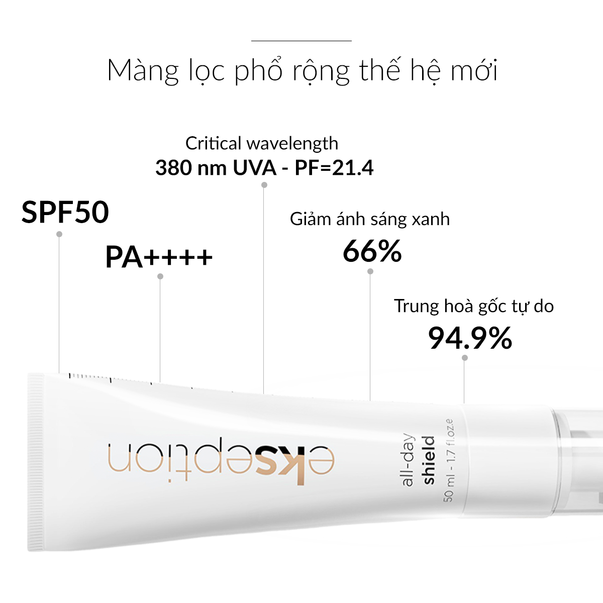 Mô tả Kem chống nắng Phổ rộng thế hệ mới Ekseption All Day Shield 50ml (mẫu mới) - 8