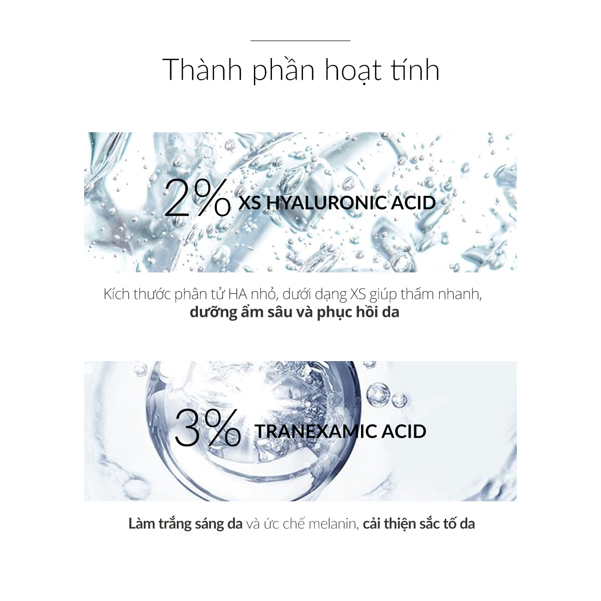 Mô tả Serum HA + 3% Tranexamic acid mờ nám, sáng da Ekseption Hyaluronic TRX 75ml - 3