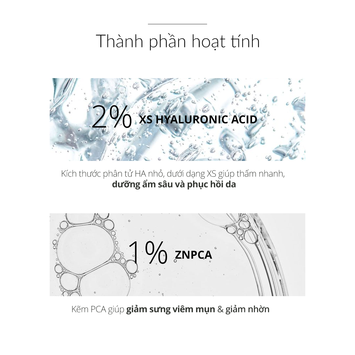 Mô tả Serum kẽm Ekseption Hyaluronic ZnPCA, HA + 1% ZnPCA giảm mụn, kiềm dầu 75ml - 4