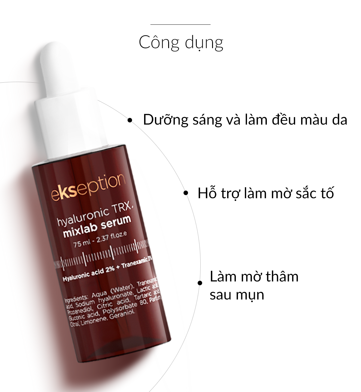 Mô tả Serum HA + 3% Tranexamic acid mờ nám, sáng da Ekseption Hyaluronic TRX 75ml - 8
