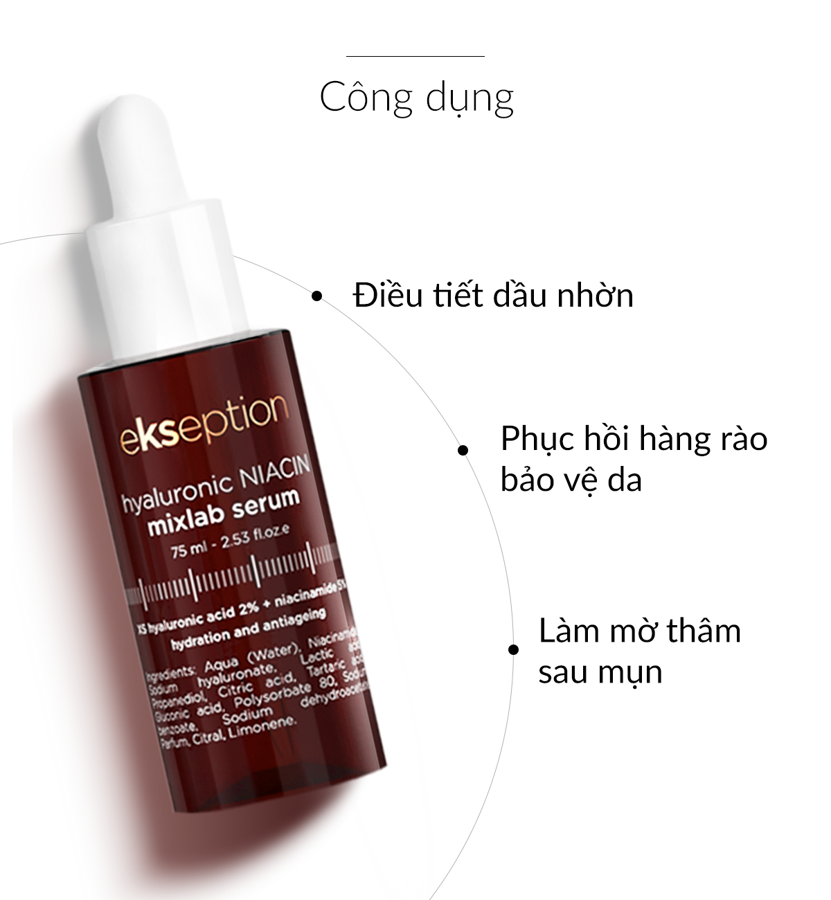 Mô tả Serum HA + 5% B3 sáng da, mờ thâm mụn Ekseption Hyaluronic Niacin 75ml - 7