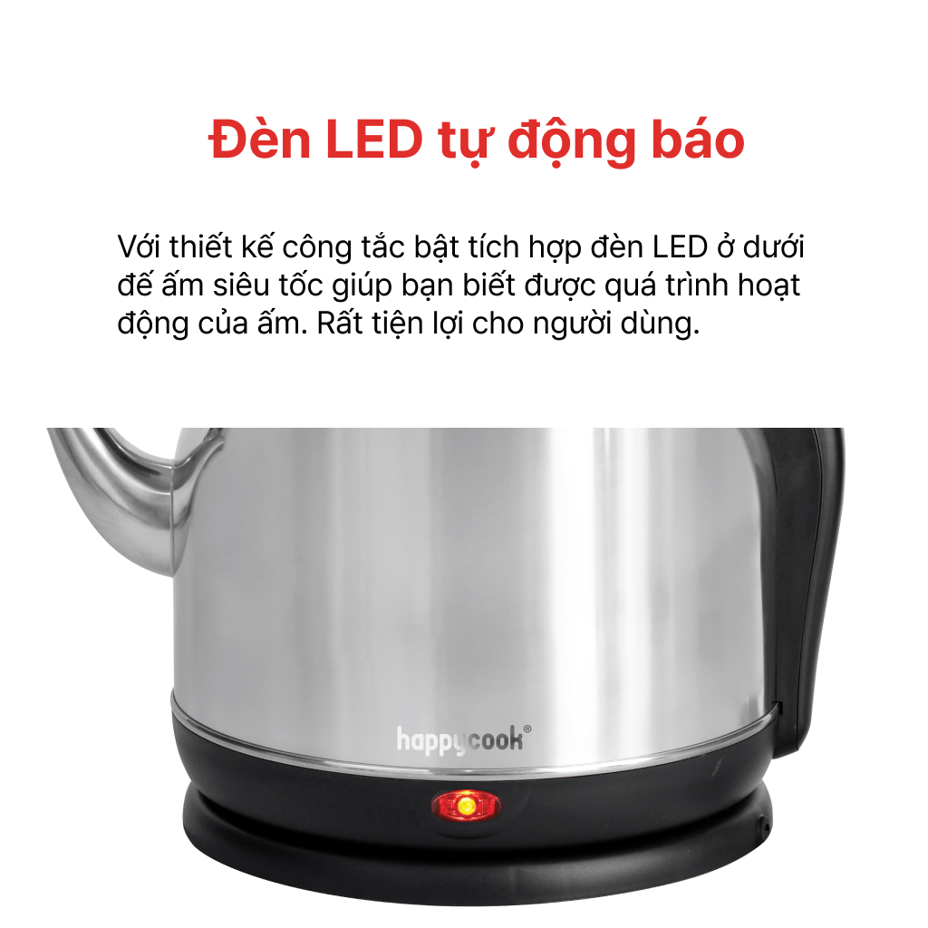 Mô tả ẤM ĐIỆN ĐUN NƯỚC SIÊU TỐC INOX 304 4.2L, HAPPYCOOK - 6