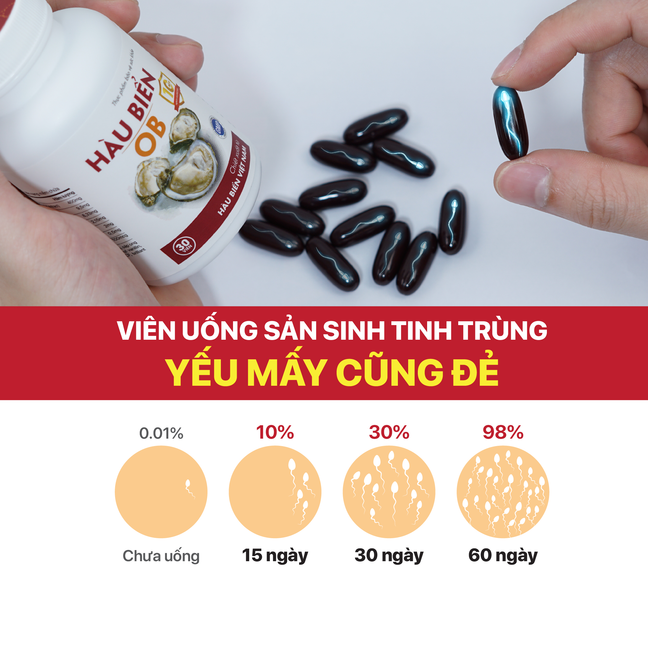 Mô tả Viên uống tăng cường sinh lý nam giới Hàu biển ob bổ sung kẽm, tinh chất hàu (Hộp 30v), ZLove - 1