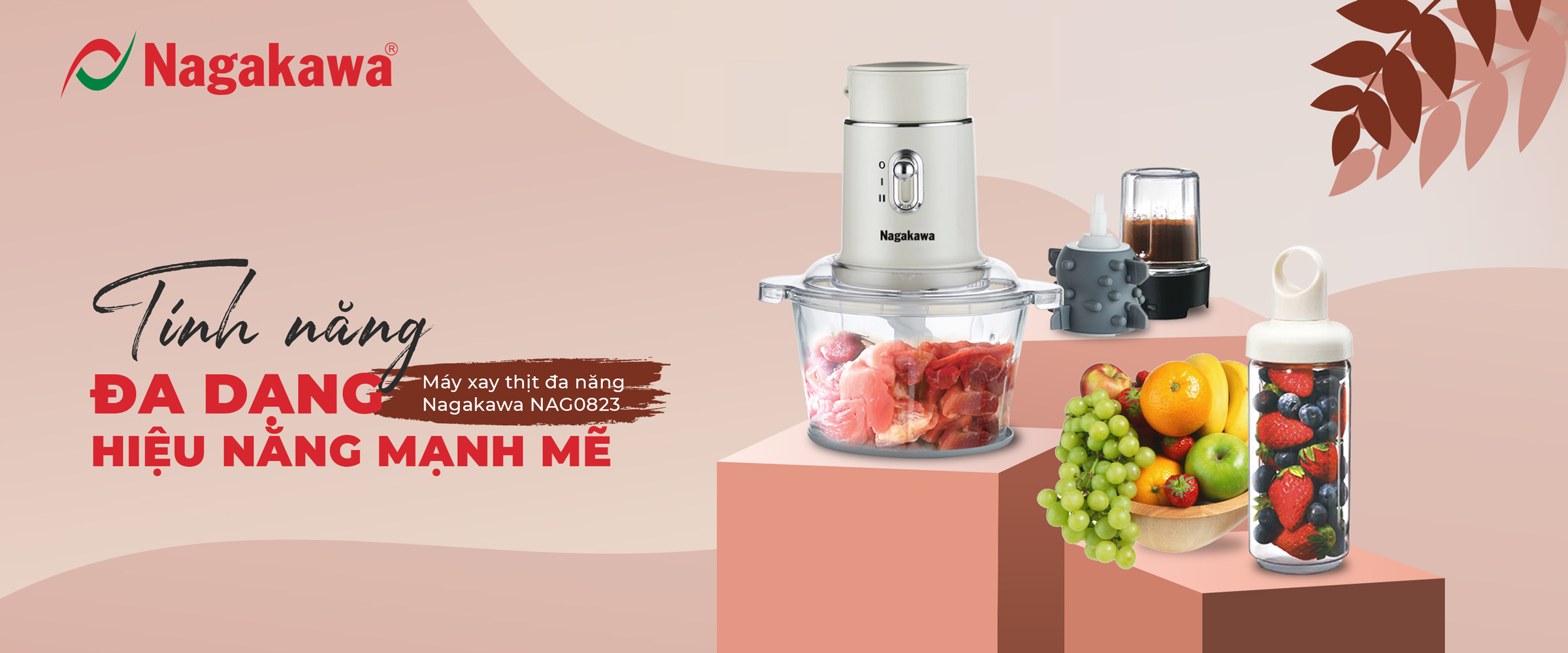 Mô tả Máy xay thịt đa năng Nagakawa NAG0823 (1,5L – 250w) – Bảo hành 12 tháng - 1