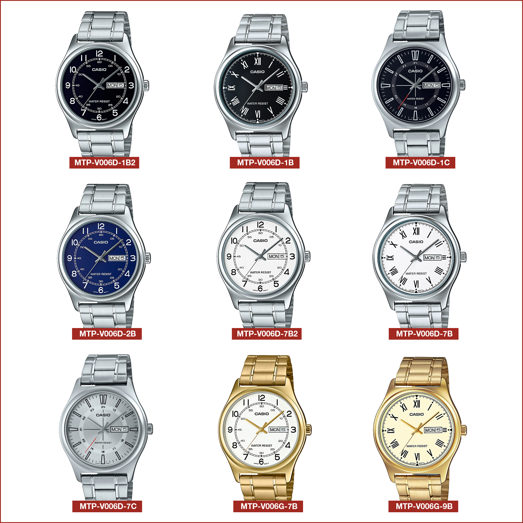 Mô tả Đồng hồ nam dây kim loại Casio chính hãng MTP-V006 Series (38mm) - 1