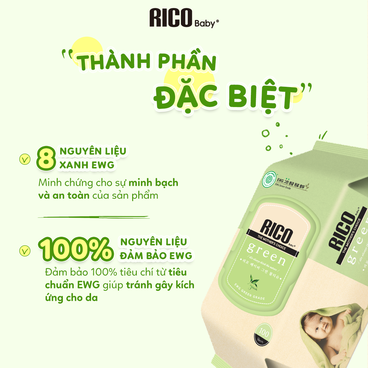 Khăn Giấy Ướt RICO BABY Hàn Quốc Lành Tính An Toàn Cho Bé,Da Nhạy Cảm,  Chiết Xuất Cúc Kim Tiền | Shopee Việt Nam