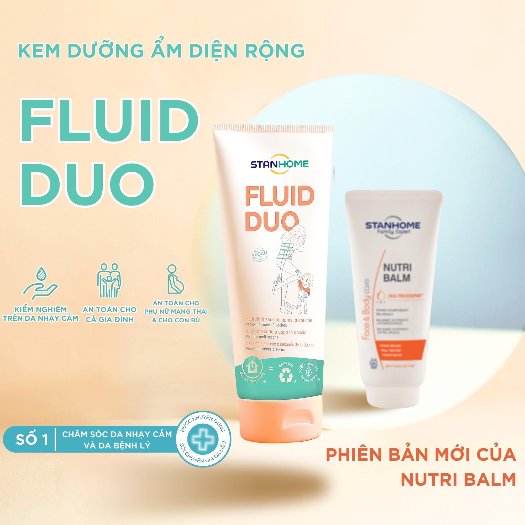 Kem dưỡng ẩm STANHOME Fluid Duo cho da khô