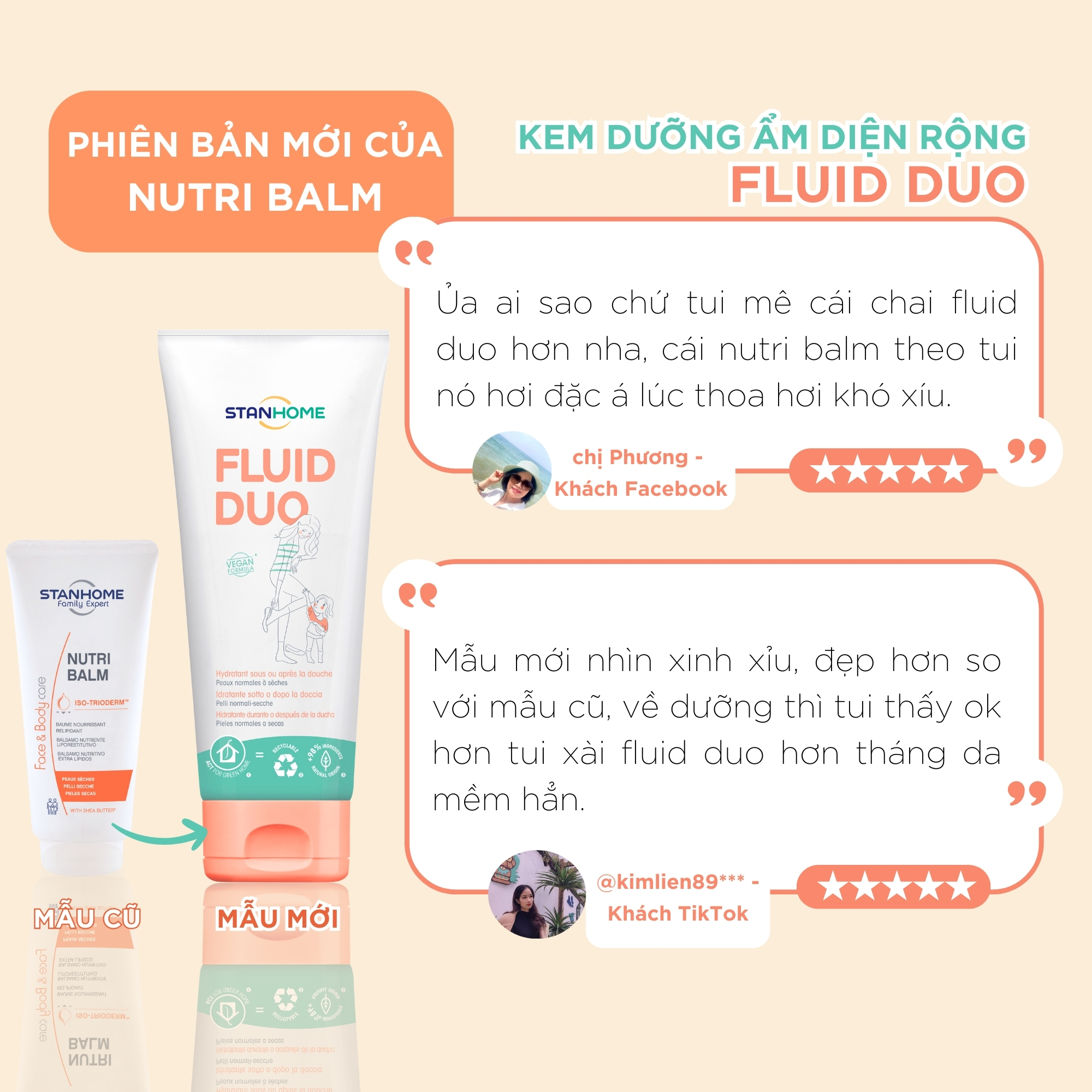 Mô tả Kem Dưỡng Ẩm Da Mặt Và Cơ Thể STANHOME Fluid Duo Phục Hồi Da Khô Da Nhạy Cảm An Toàn Dịu Nhẹ 250ML - 6