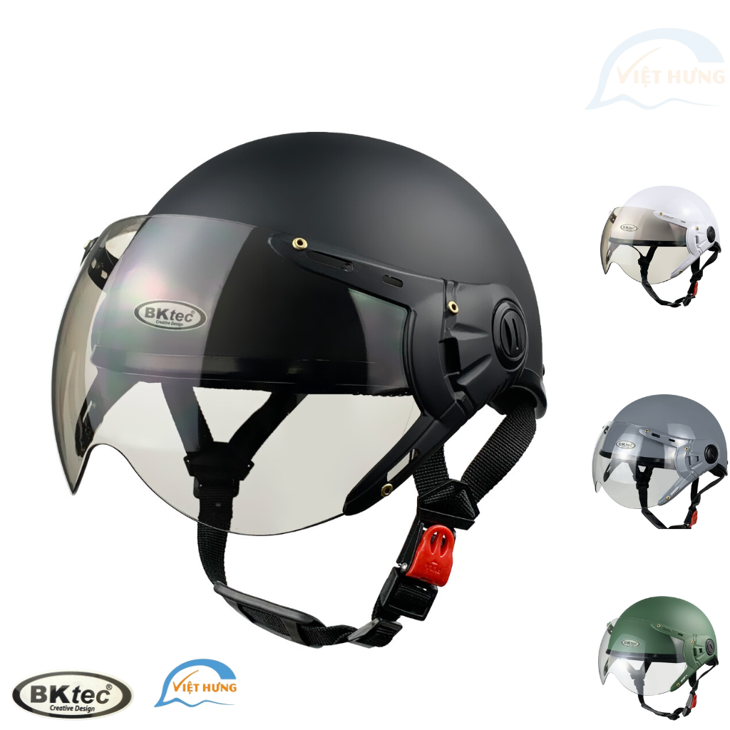 Mô tả Mũ bảo hiểm nửa đầu có kính - Siêu đẹp – BKtec BK6K - SJC – Vòng đầu 56-58cm – Hàng chính hãng – Bảo hành 12 tháng - 2