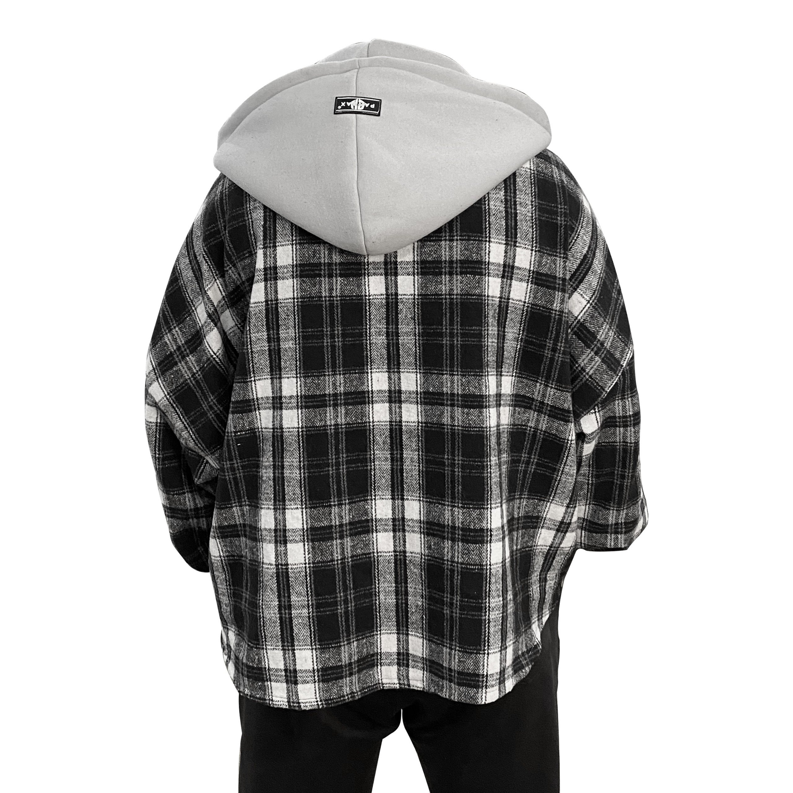 Áo khoác flannel sơ mi caro có nón tháo rời chống nắng cặp đôi nam nữ ...