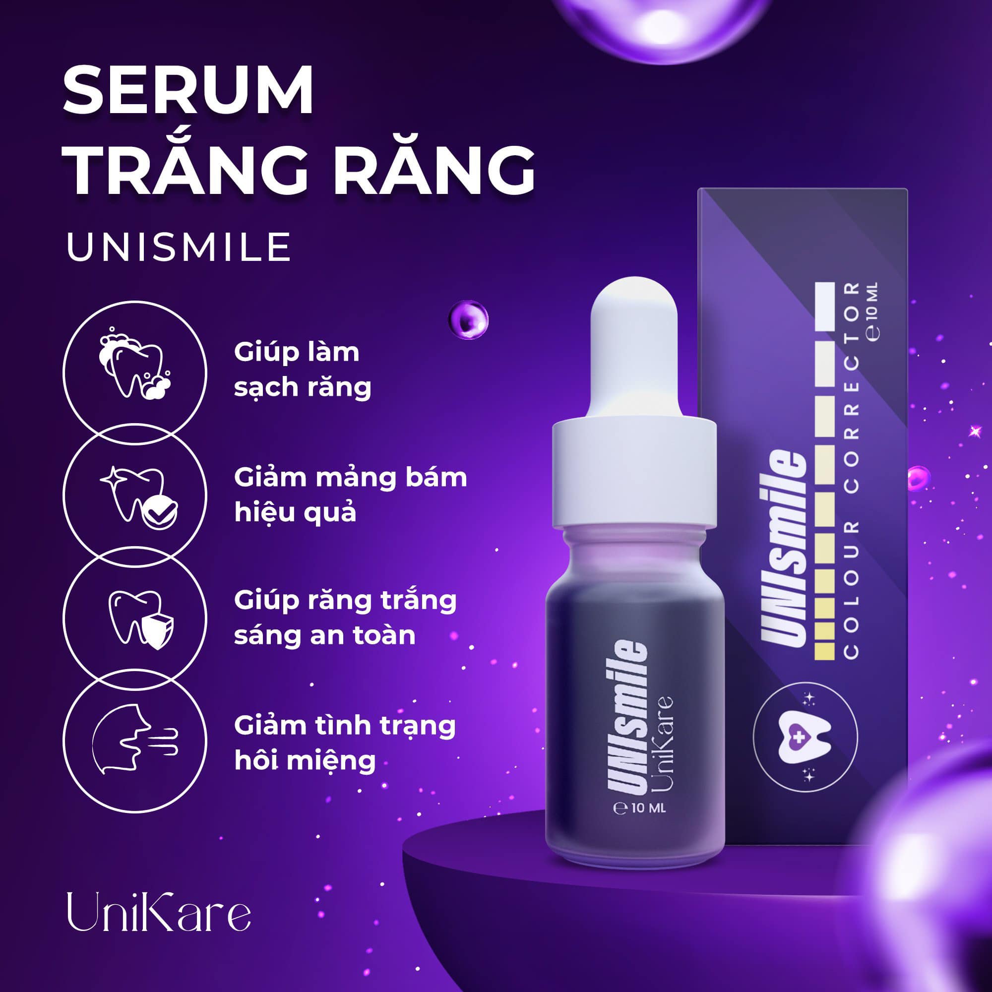Mô tả Serum trắng răng Unismile Unikare -  Hỗ trợ cải thiện vết ố vàng răng làm sạch mảng bám trên răng 10ml - 2