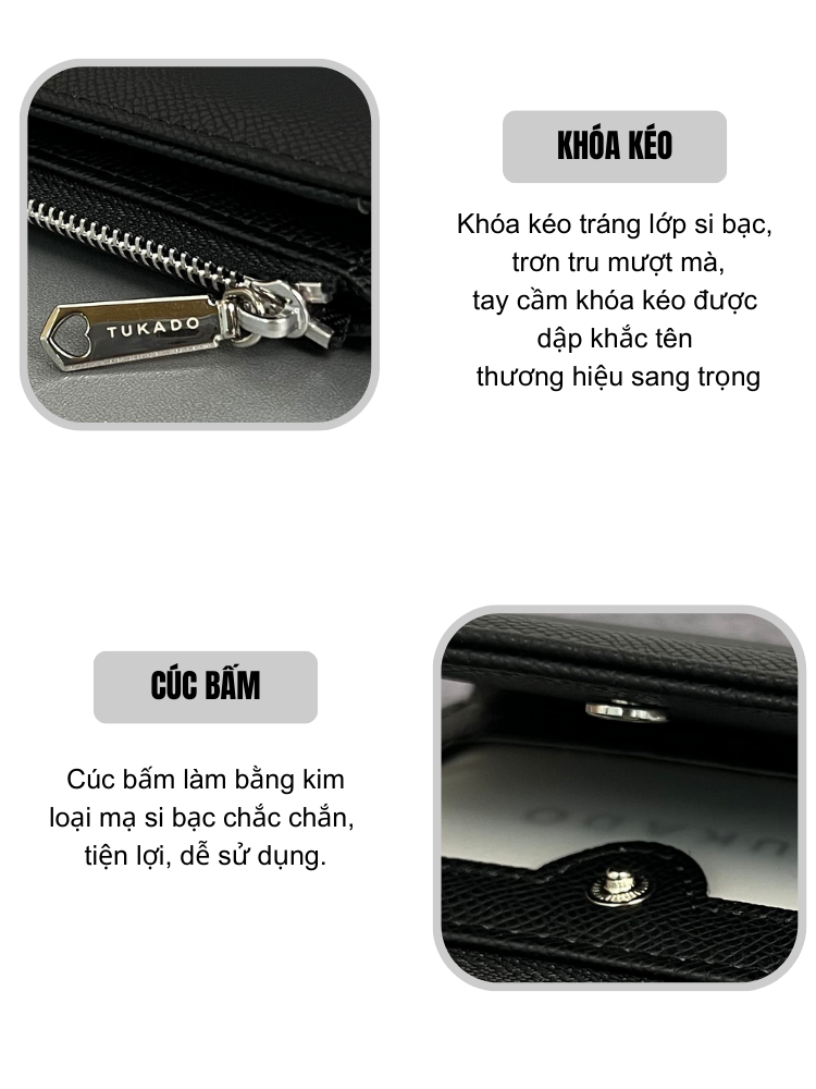 Ví Nữ Ngắn Mini TUKADO TK08 - Chi tiết bên trong