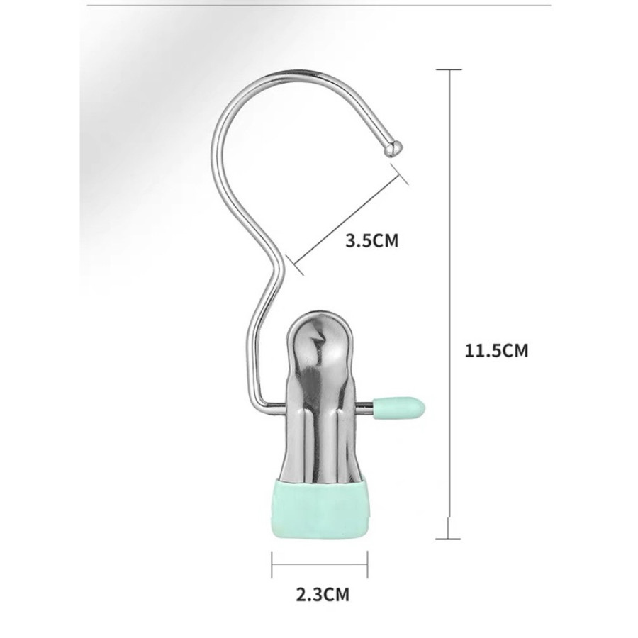 Mô tả Combo 50 móc kẹp quần áo đa năng, treo quần áo, móc treo đồ đa năng bằng thép không rỉ, tiết kiệm diện tích - 2