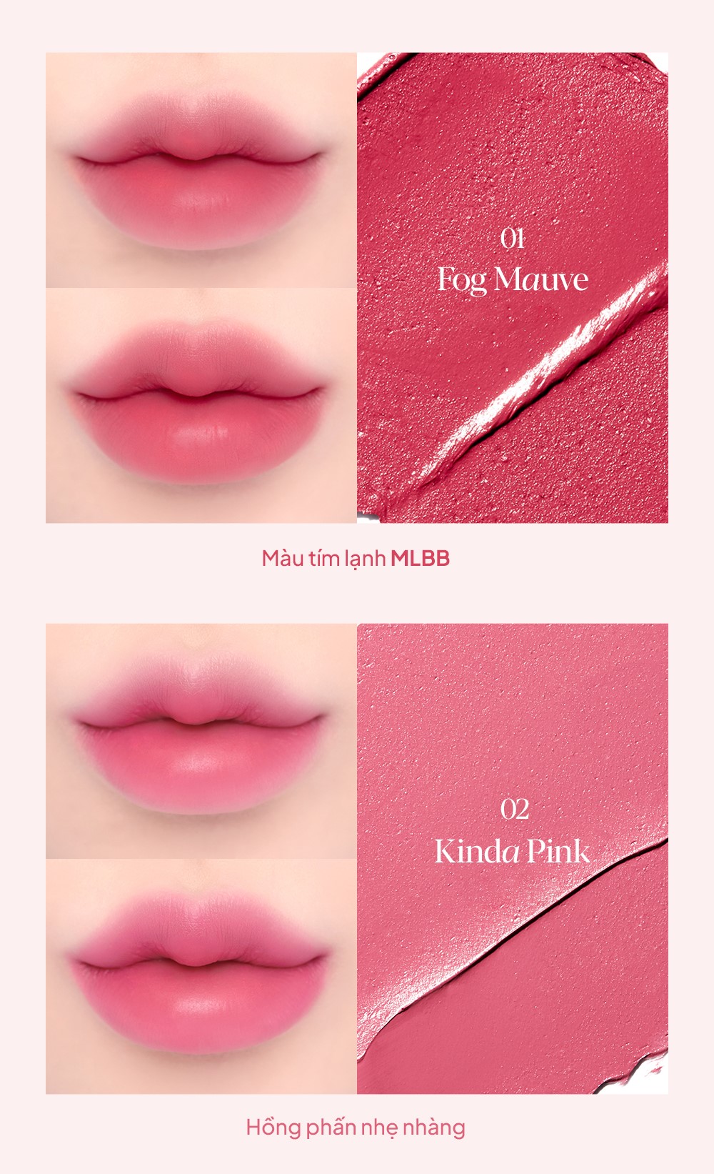 Mô tả Son Thỏi Lì Mịn Mờ Espoir Nowear Lipstick Volume Matte 3gr - 4