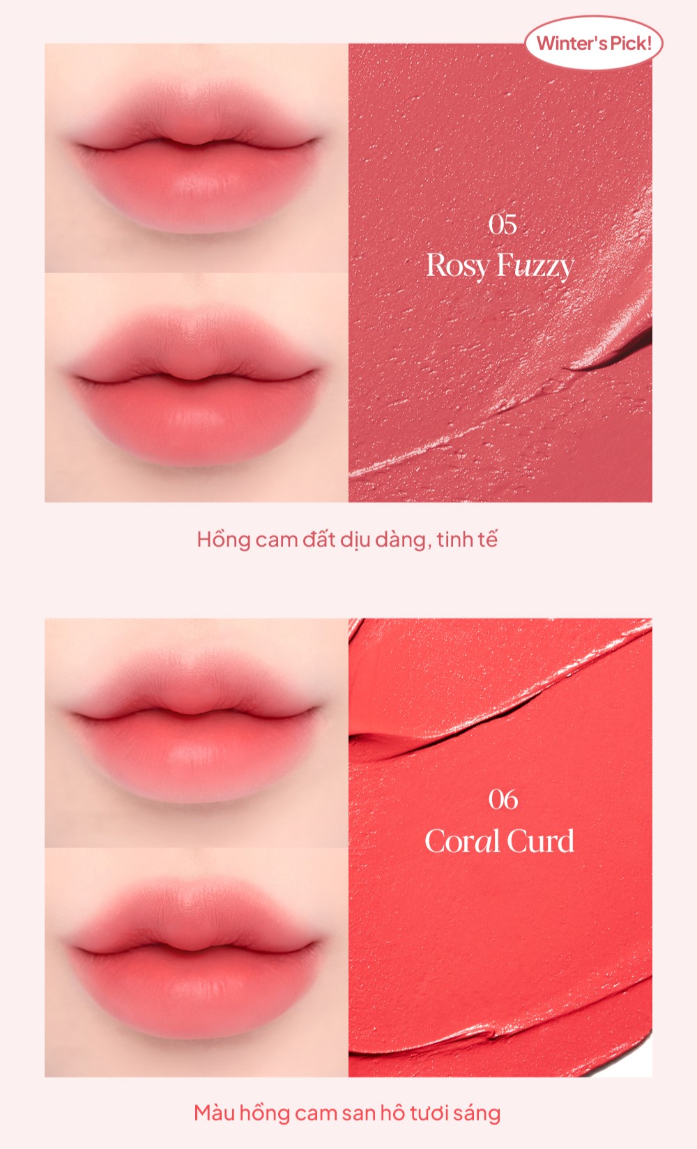 Mô tả Son Thỏi Lì Mịn Mờ Espoir Nowear Lipstick Volume Matte 3gr - 6