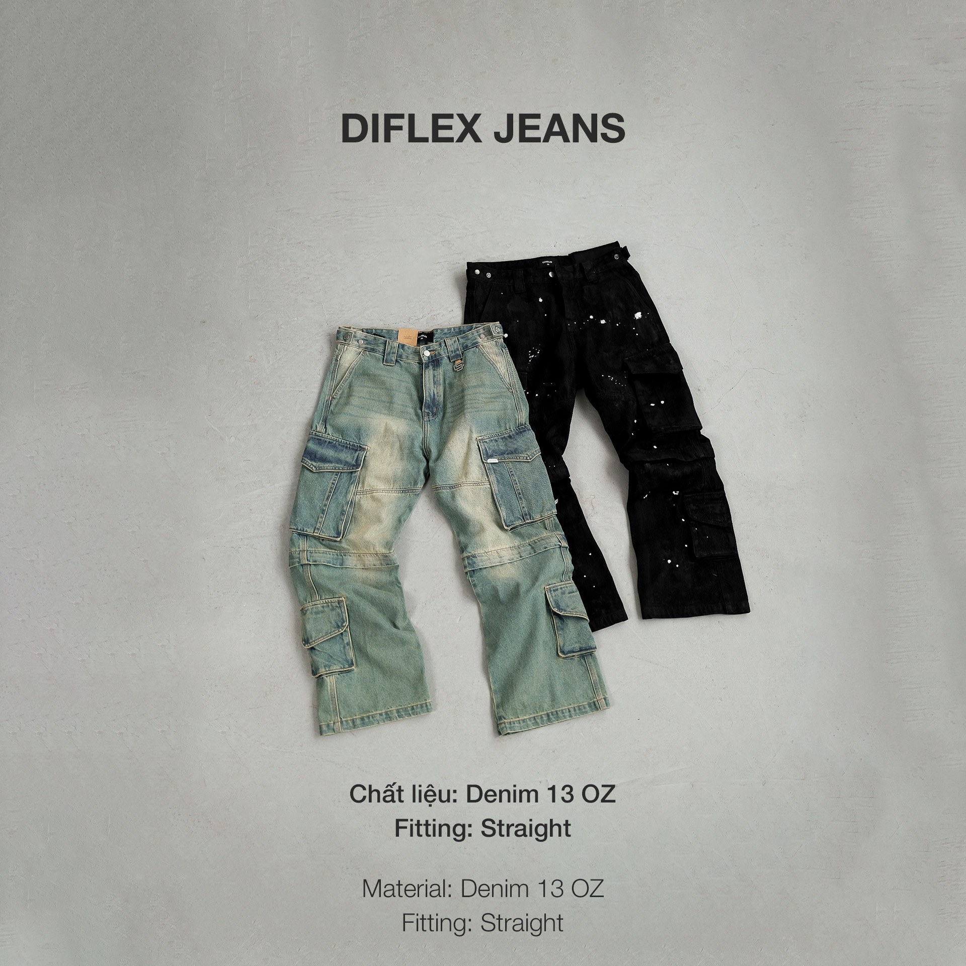 Mô tả Quần Jeans Candles Diflex Straight Unisex - 1