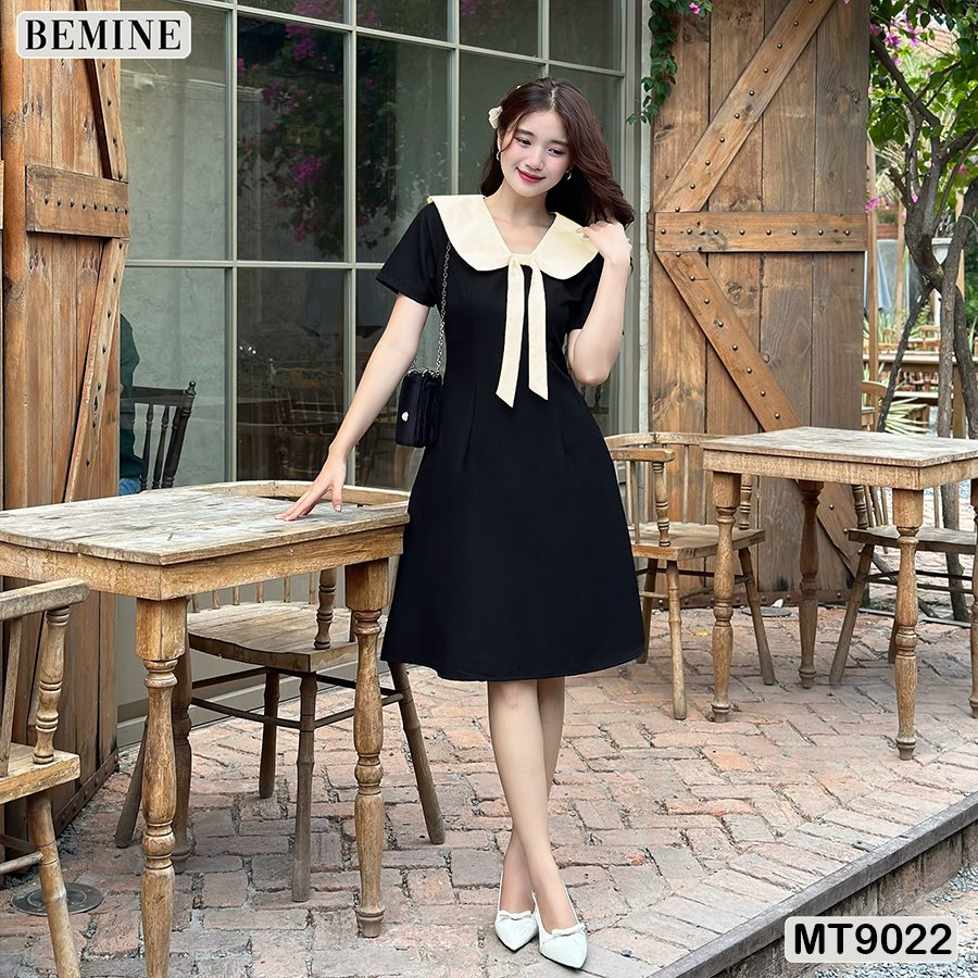 Mô tả Đầm thiết kế cổ nơ tùng chữ A BEMINE MT9022 - 2