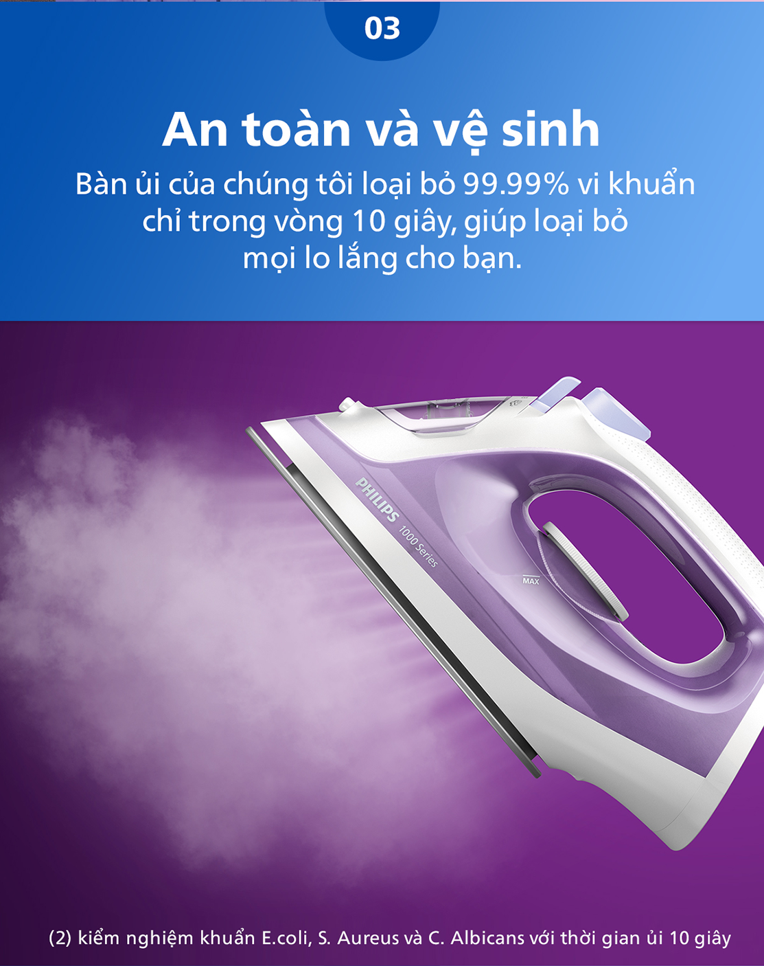 Mô tả BÀN ỦI HƠI NƯỚC Philips DST1040/30 | 2000W | mặt đế chống dính - Hàng Chính Hãng - 6