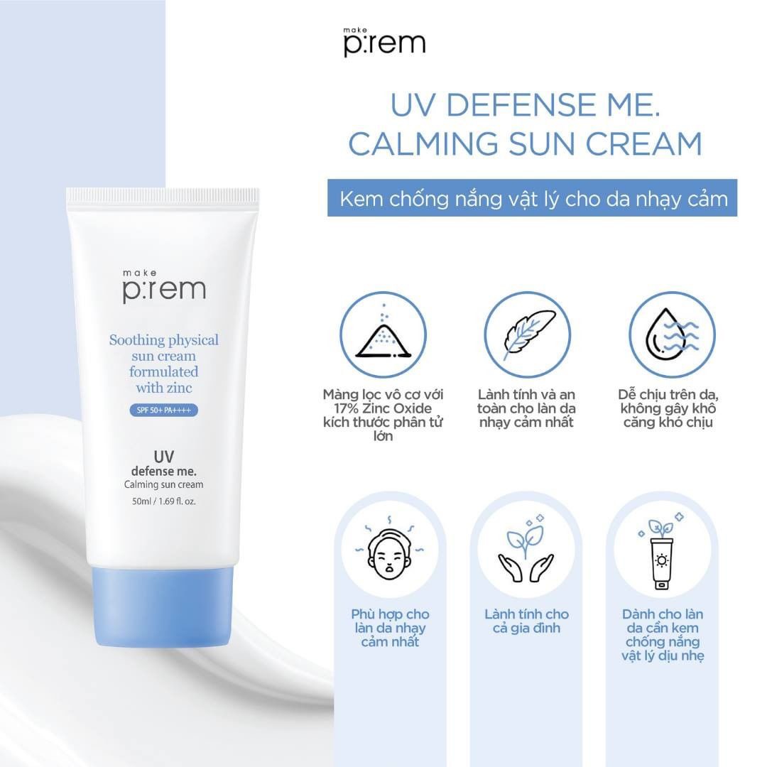 Mô tả Kem Chống Nắng Vật Lý Make Prem UV Sun Cream Make P:rem SPF 50+ PA++++ 50ml - 3