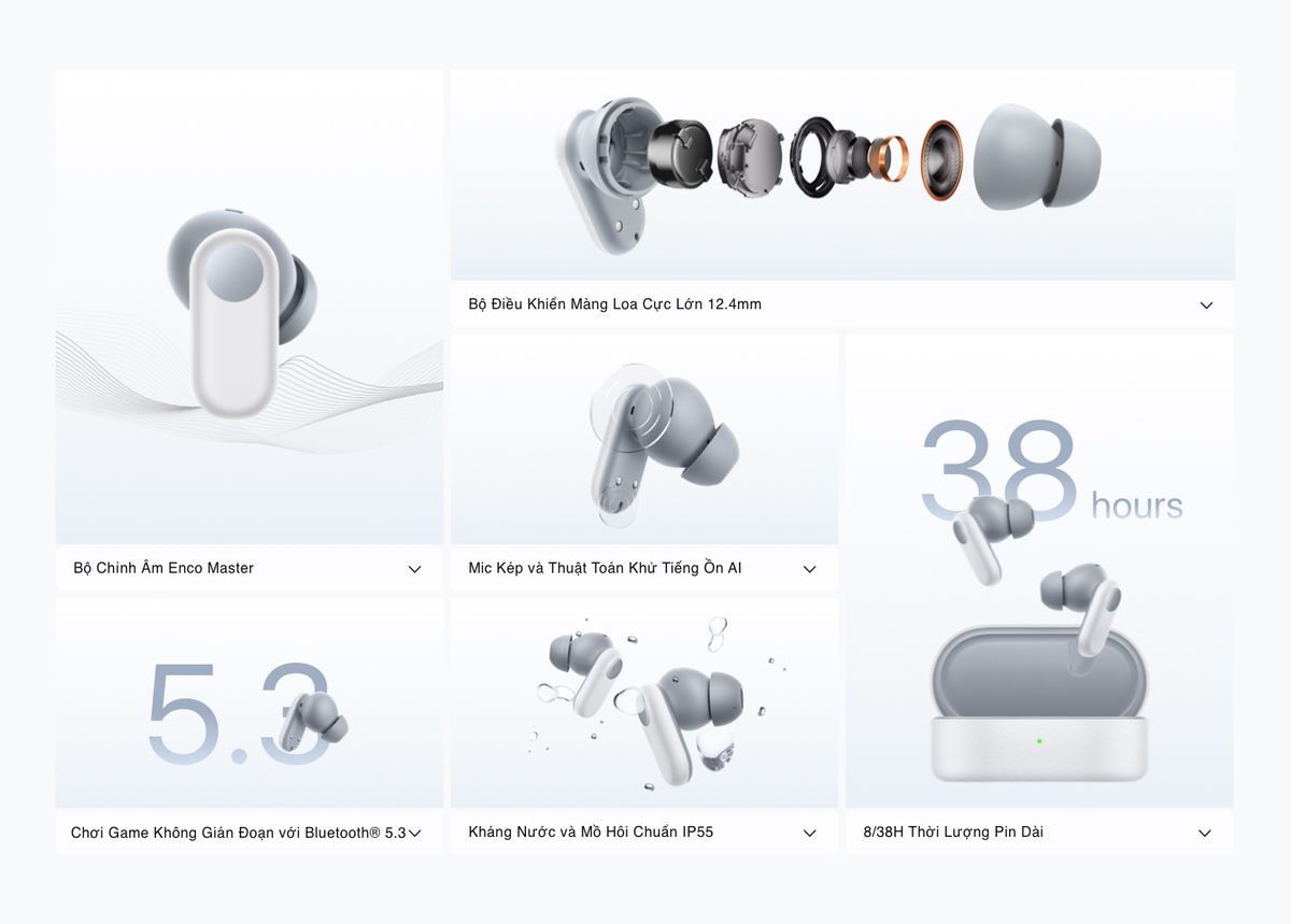 Mô tả Tai nghe Bluetooth Không dây OPPO Enco Buds 2 Pro | 38 giờ phát nhạc | Công thái học | Khử ồn AI | - Hàng chính hãng - 2