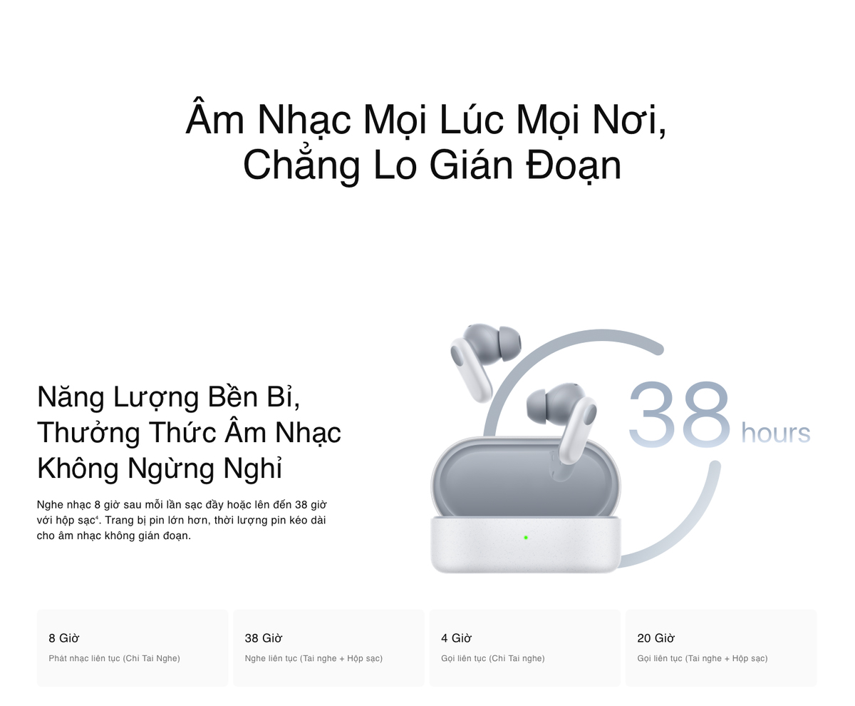 Mô tả Tai nghe Bluetooth Không dây OPPO Enco Buds 2 Pro | 38 giờ phát nhạc | Công thái học | Khử ồn AI | - Hàng chính hãng - 8