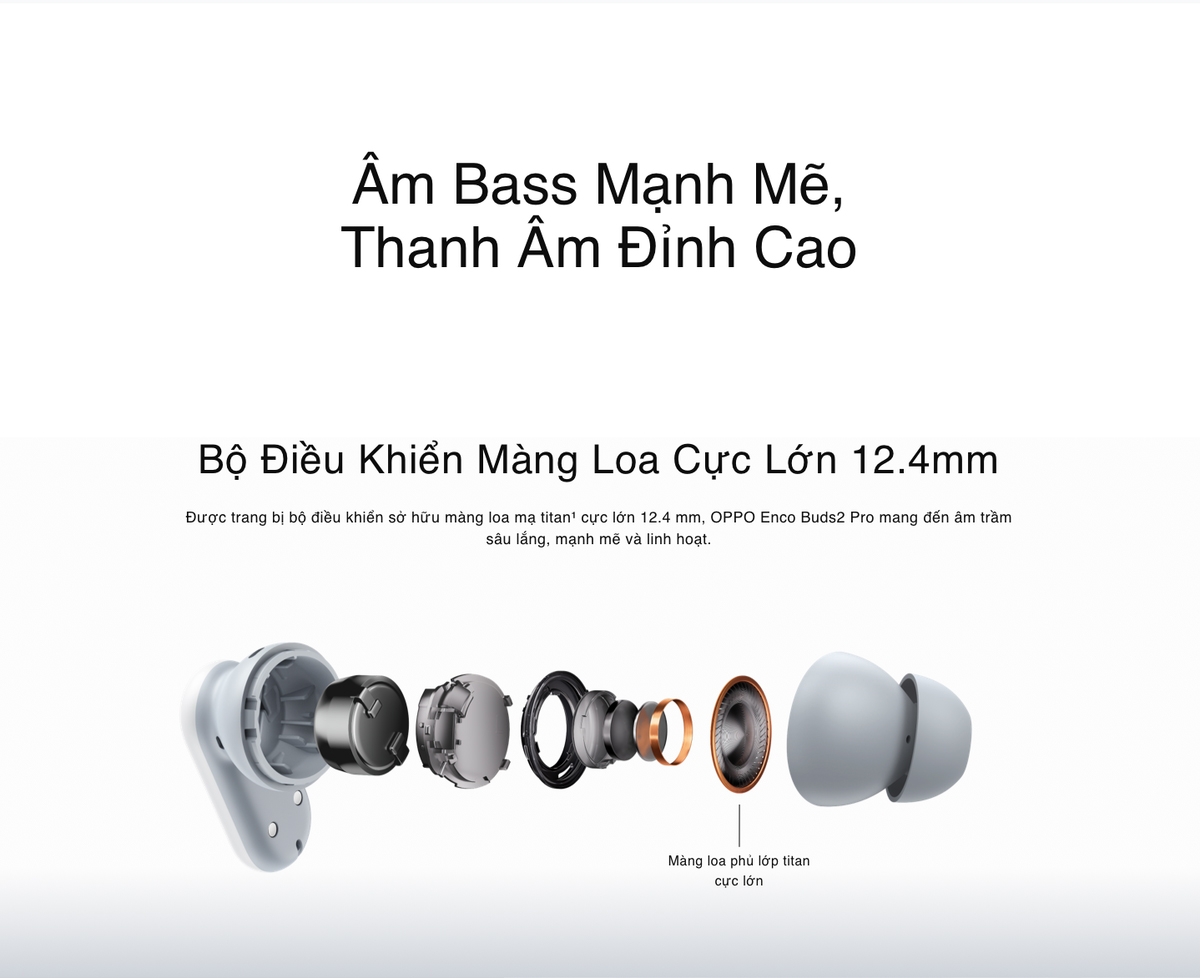 Mô tả Tai nghe Bluetooth Không dây OPPO Enco Buds 2 Pro | 38 giờ phát nhạc | Công thái học | Khử ồn AI | - Hàng chính hãng - 3
