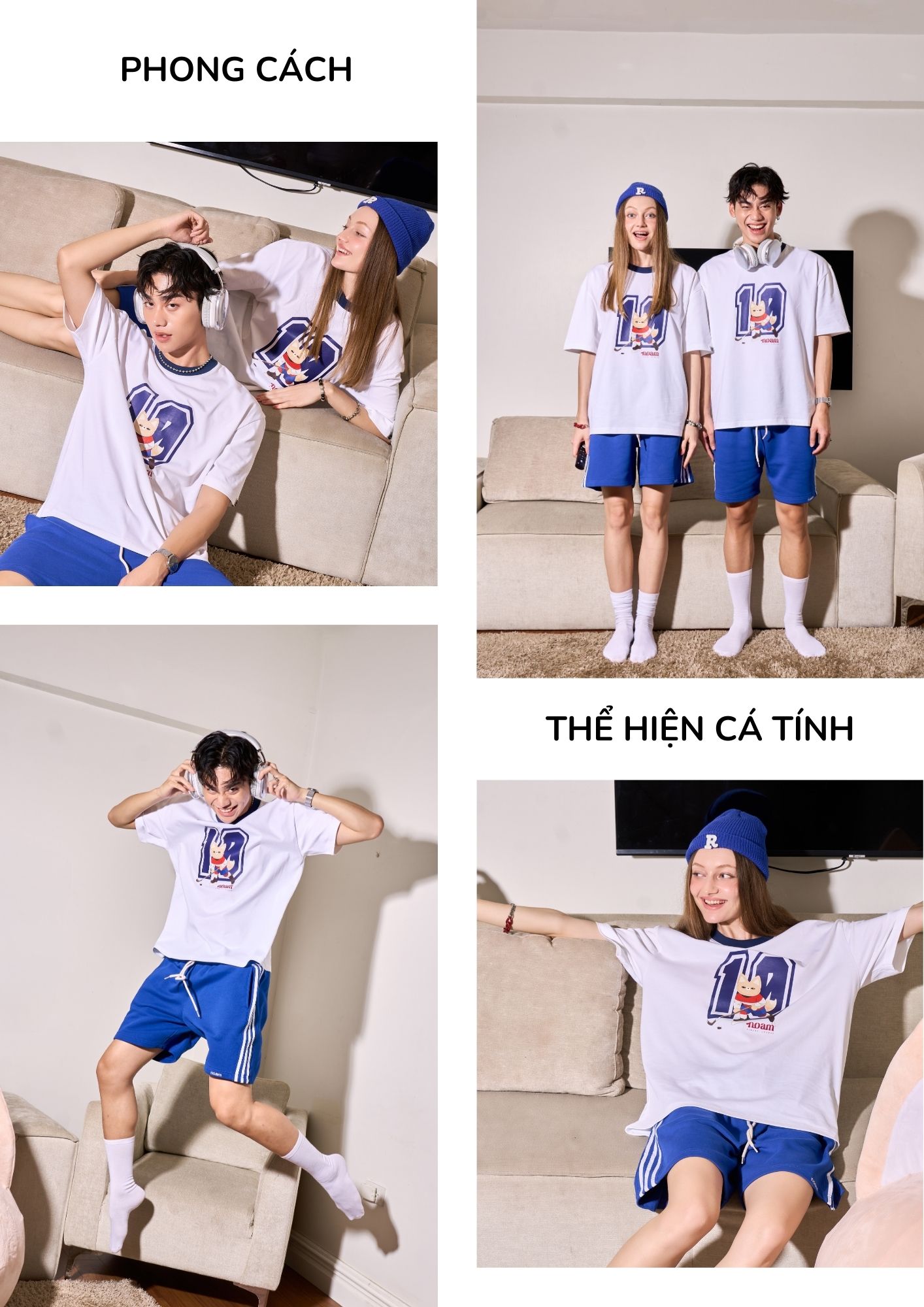 Mô tả Áo thun Form rộng NOAM Ice Hockey Player Unisex 100% Cotton - Màu trắng - 3