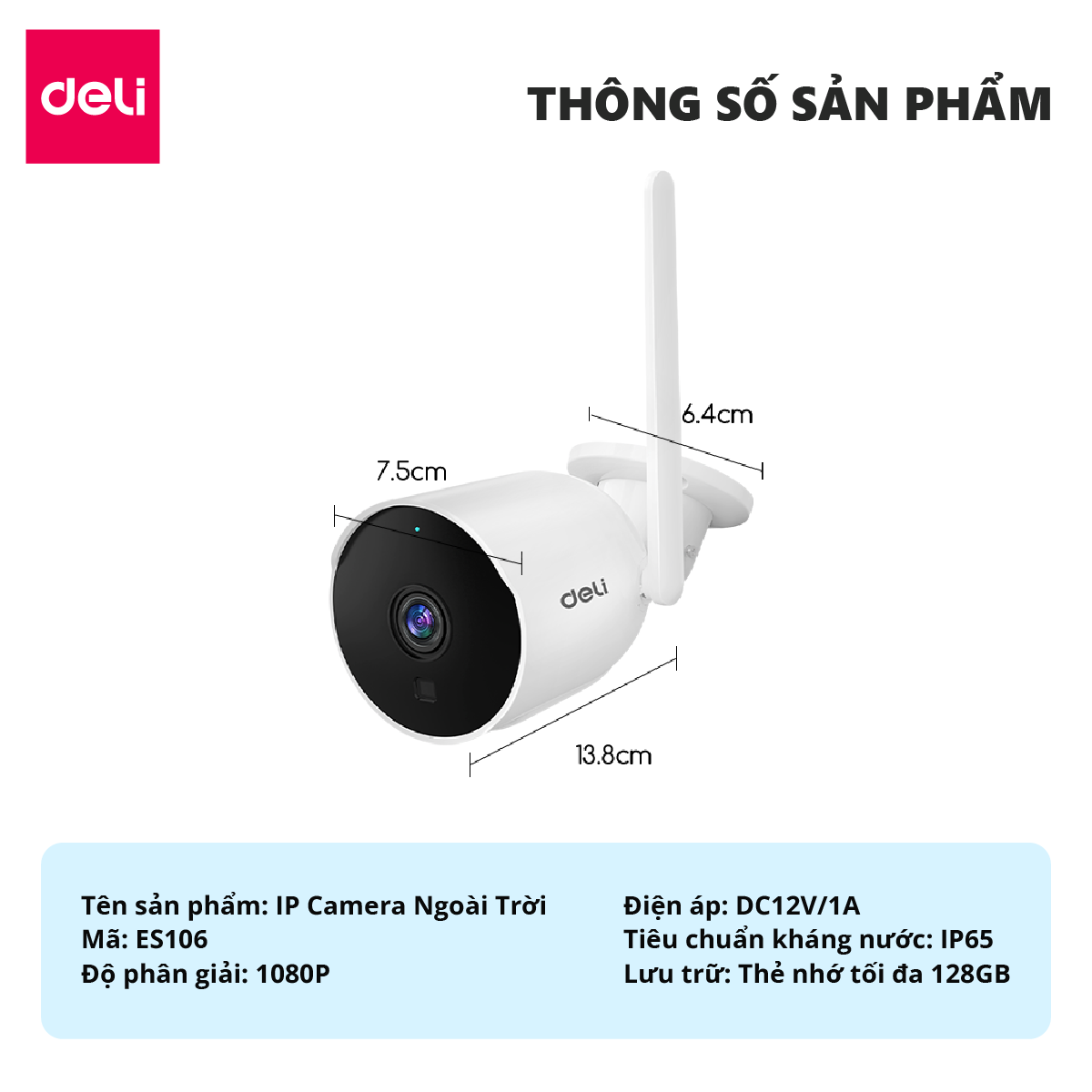 Camera WIFI IP DELI Xoay 360 Độ Đàm Thoại 2 Chiều Mắt Nhìn Hồng Ngoại ...