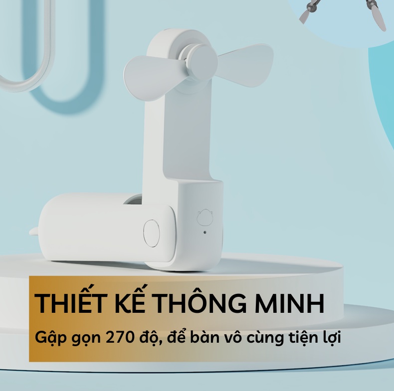 Quạt mini tích điện cầm tay Kaidoko icaros SH09 3 cấp độ gió mát sạc dự ...