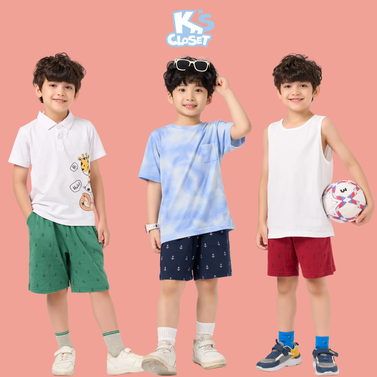 Mô tả Quần Đùi Dành Cho Bé Trai Và Bé Gái K'S CLOSET Chất Liệu Thoáng Mát KT37THS/KT339FOS/KT337FOS - 1
