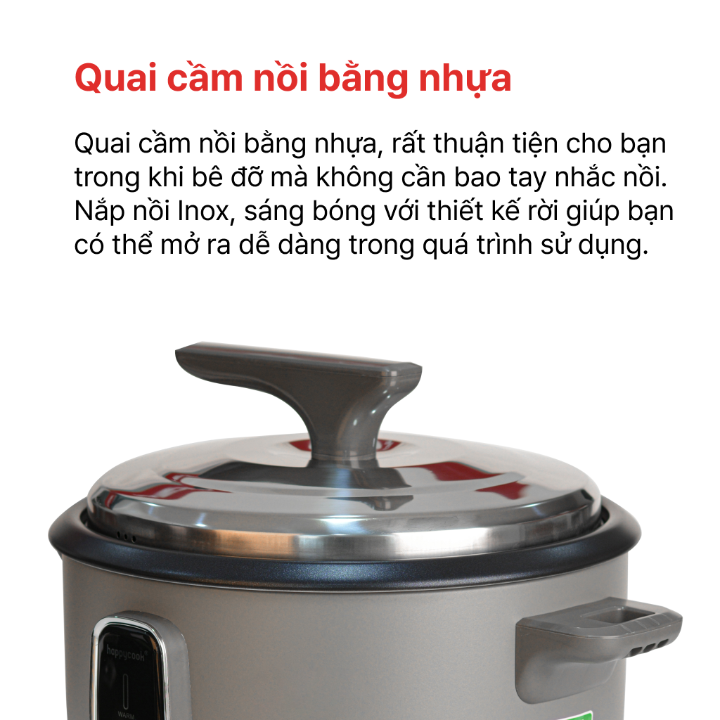 Mô tả Nồi cơm điện nắp rời BIG SIZE 3.6, 5.6, 8 Lít HAPPYCOOK - 5