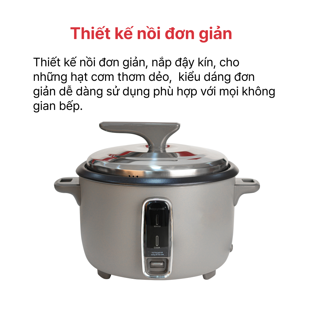 Mô tả Nồi cơm điện nắp rời BIG SIZE 3.6, 5.6, 8 Lít HAPPYCOOK - 7