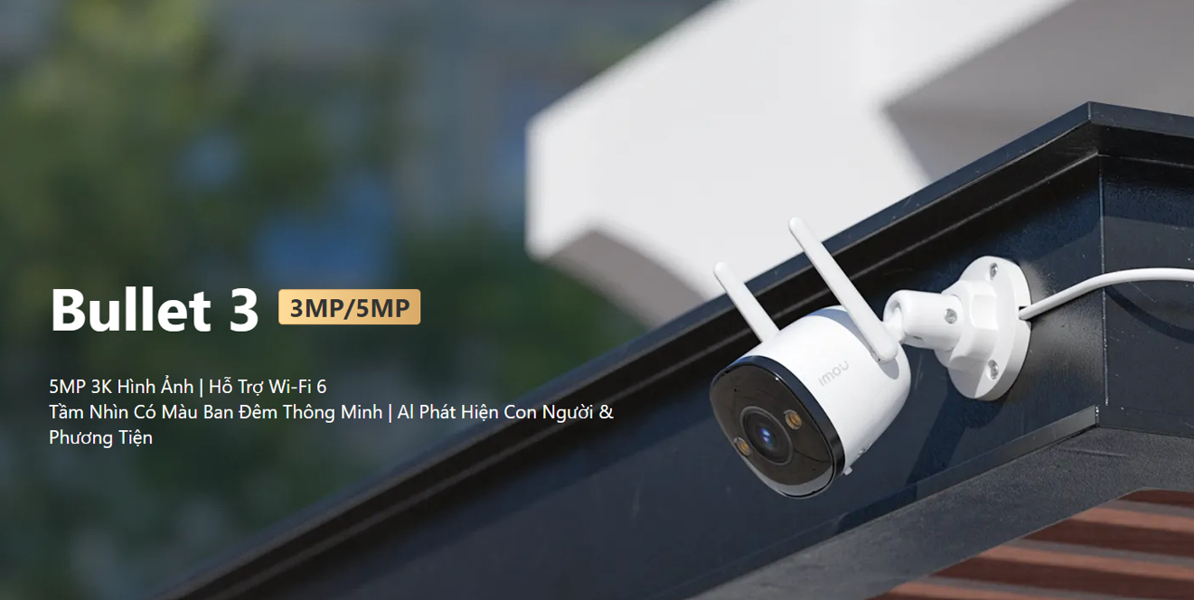 Camera wifi ngoài trời IMOU Bullet 3/ 3C (S3EP/ S3DP) - 3MP/ 5MP, đàm ...