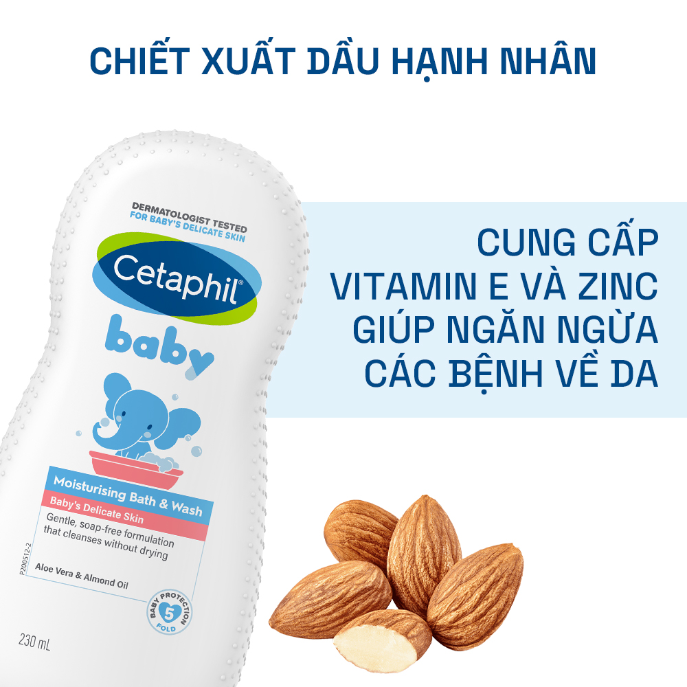 Mô tả Sữa tắm dưỡng ẩm dịu lành cho bé CETAPHIL BABY MOIST BATH & WASH 230ML - 5