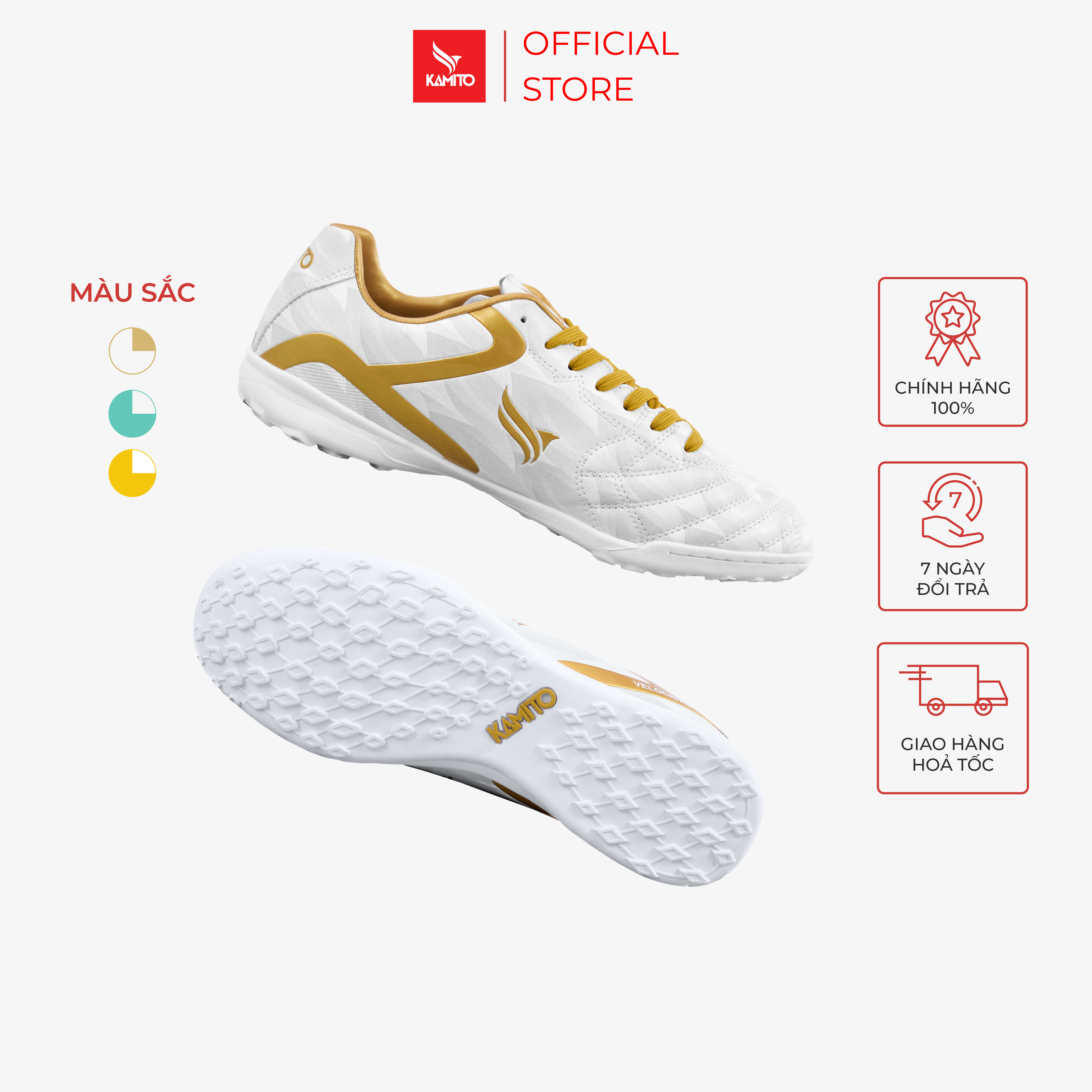 Mô tả Giày đá bóng sân cỏ nhân tạo Kamito Velocidad Pro TF Fire Back, đế TF, đệm giảm chấn cao cấp, gót chân êm ái - 1